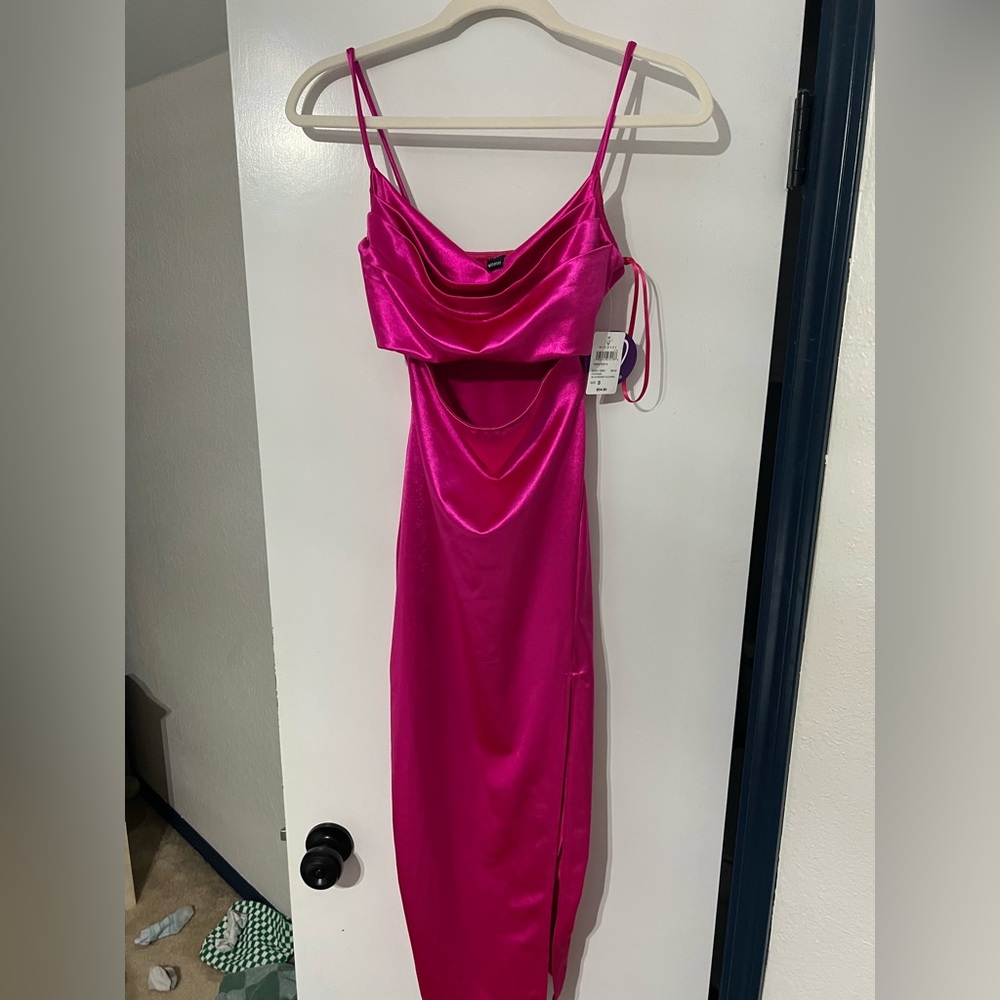 Windsor Elegant Pink Satin Dress